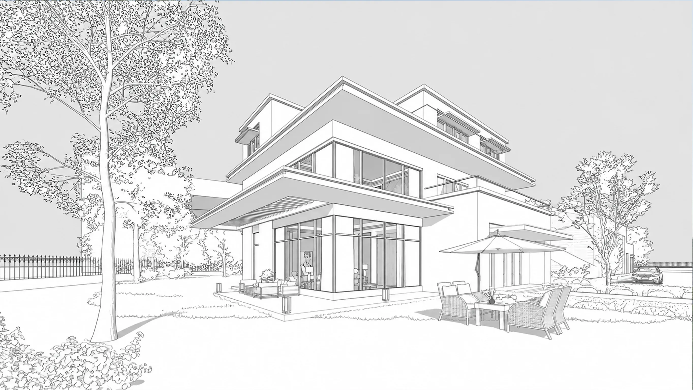 Original model screenshot before rendering — source geometry and massing remain unchanged